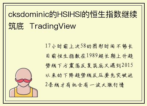 cksdominic的HSIHSI的恒生指数继续筑底  TradingView